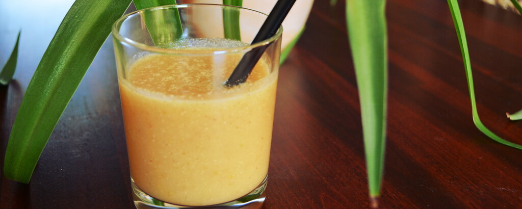 Der zubereitete Sonnenschein-Smoothie.