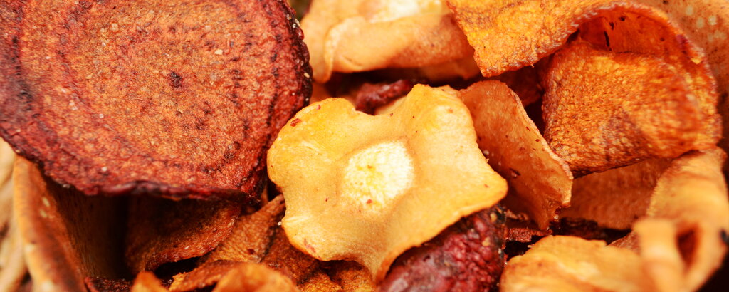 Die Gem&uuml;se-Chips in der Detailaufnahme.