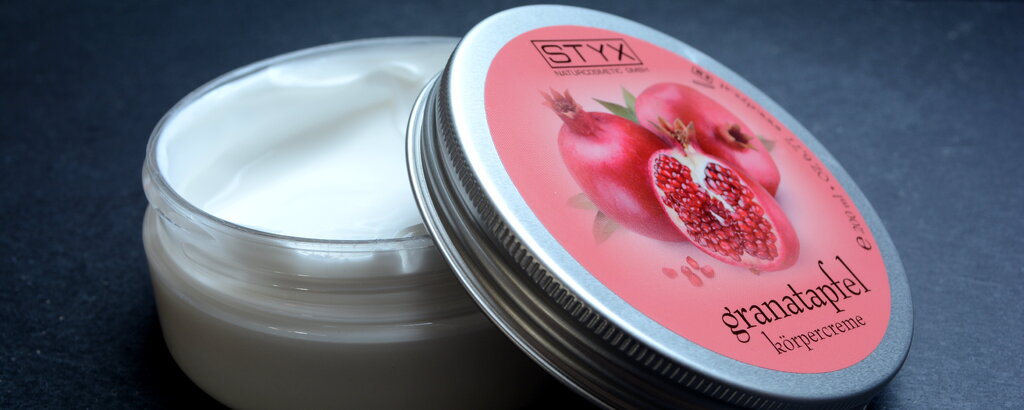 Den Granatapfel-Duft gibt es auch als K&ouml;rpercreme.