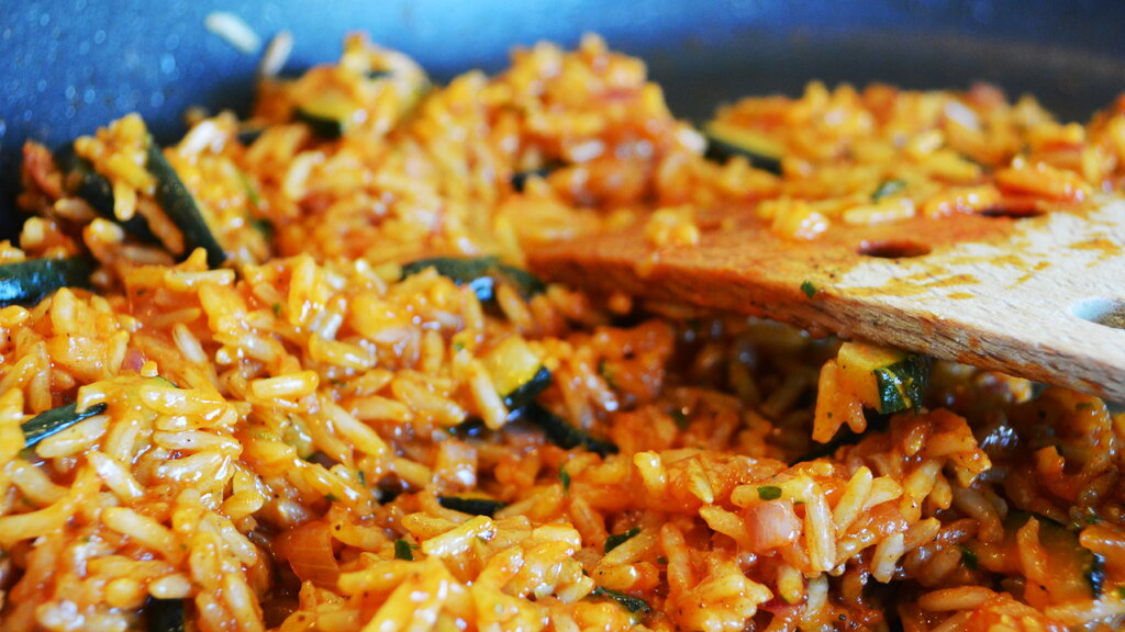 Reis-Gem&uuml;se-Pfanne