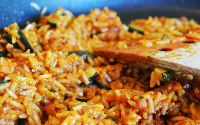 Reis-Gem&uuml;se-Pfanne